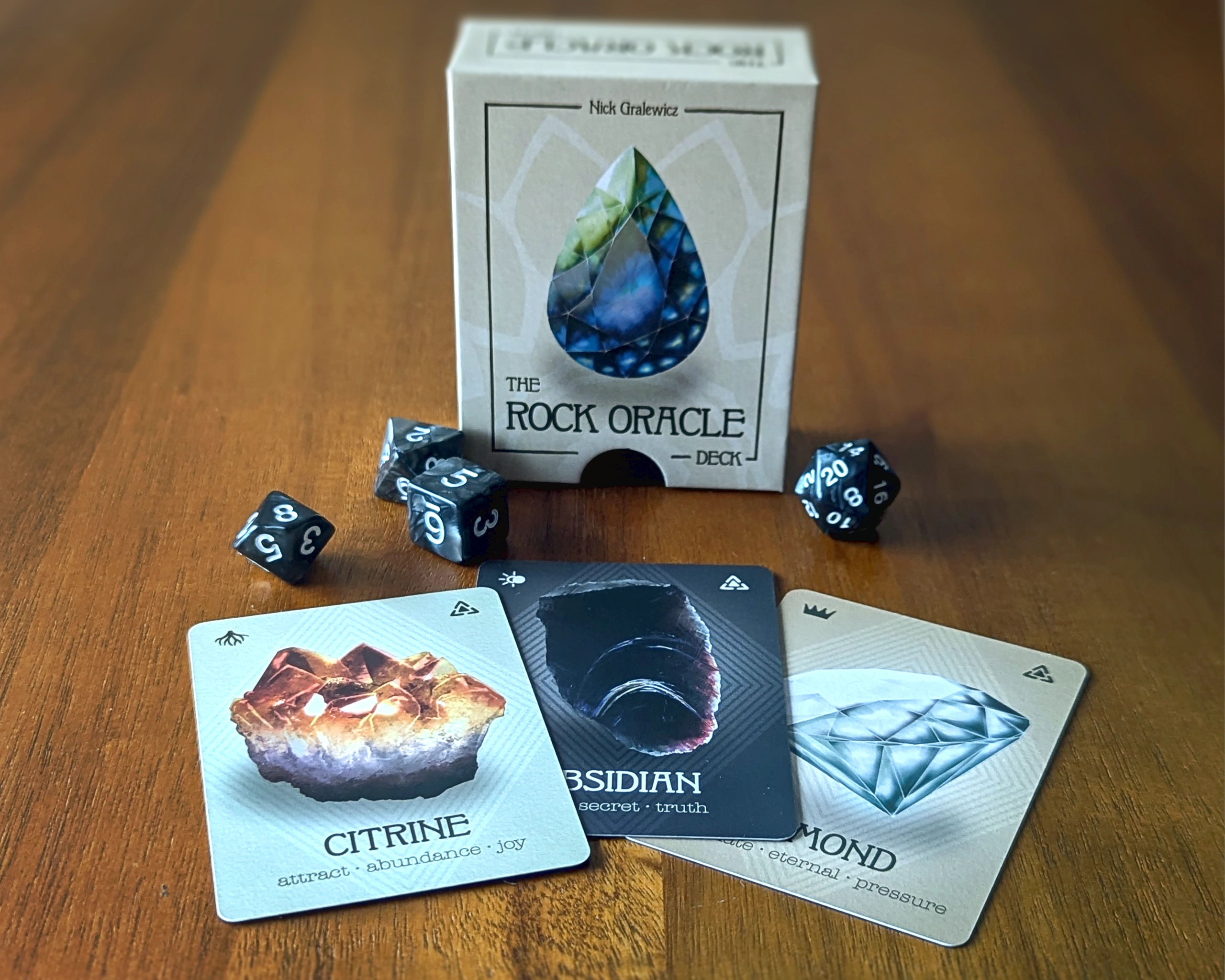 A photo of the Rock Oracle Deck.